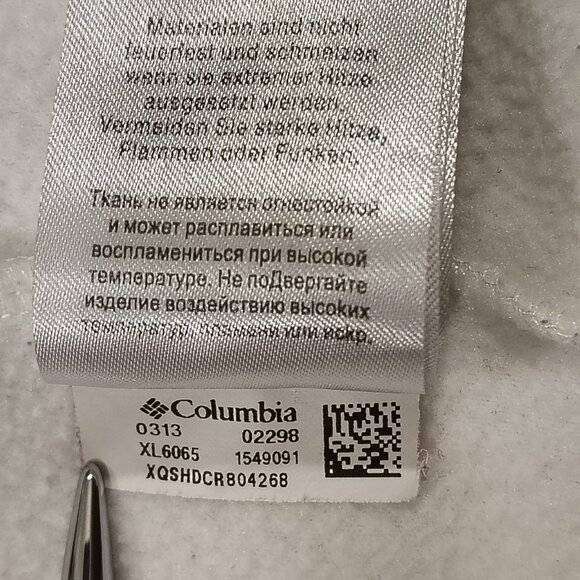 Columbia Sportswear Full Zip Fleece Jacket Womens Size Medium White Gray Pockets - Picture 14 of 16